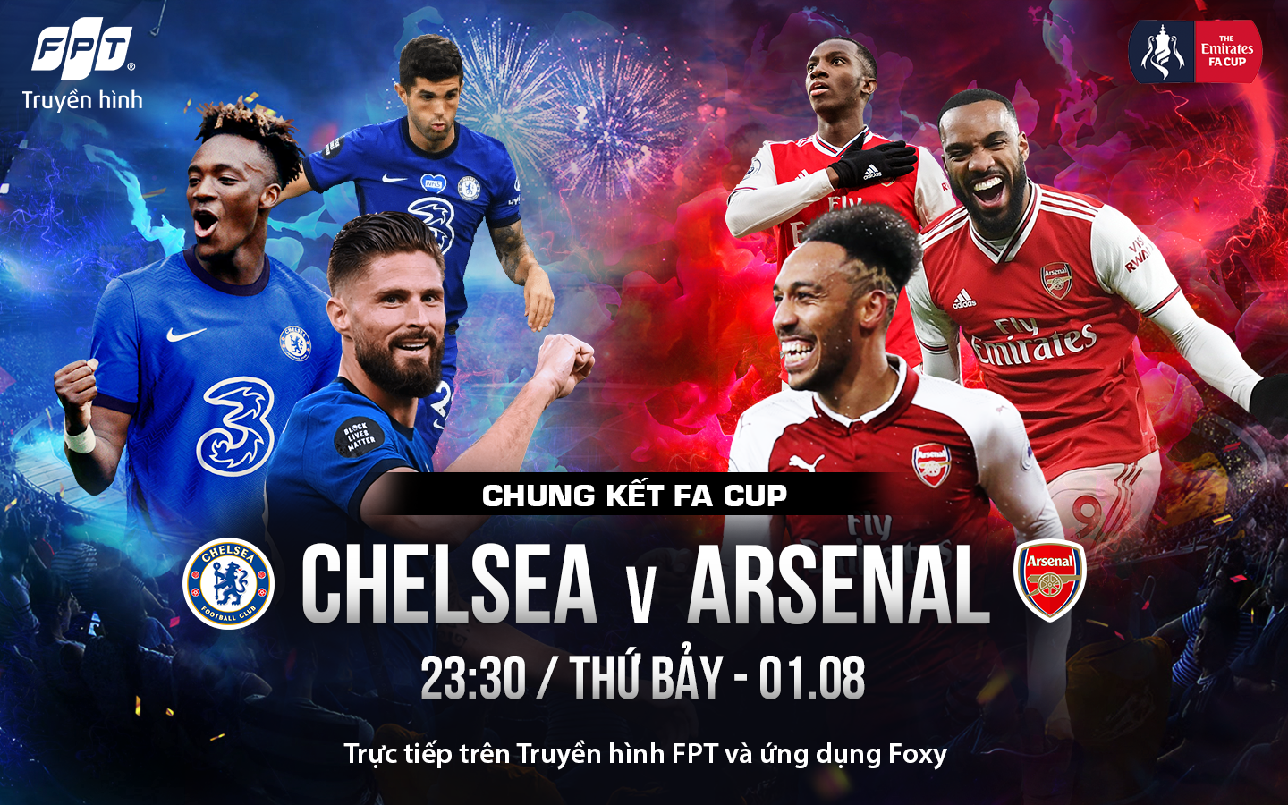 Xem miễn phí chung kết FA CUP Chelsea - Arsenal ở đâu?