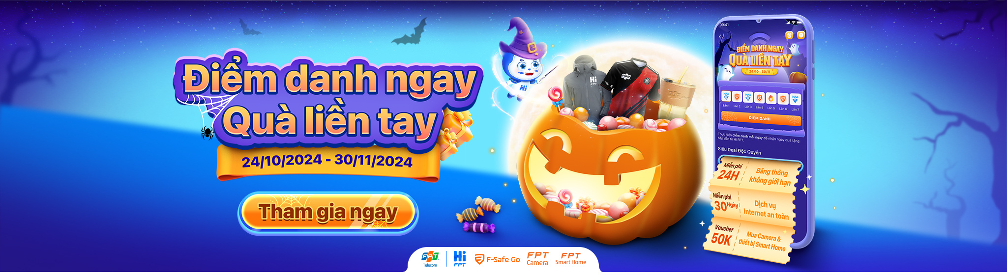 Vui Hội Halloween - 1 Chạm Điểm Danh Nhận Ngay Quà Tặng