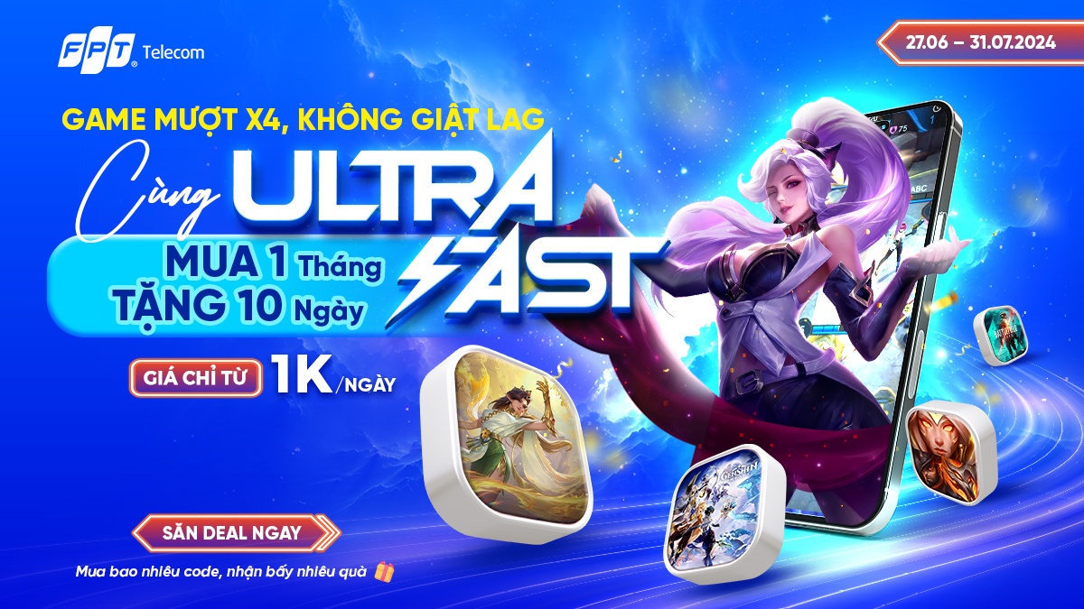 Game mượt x4, không giật lag cùng Ultra Fast