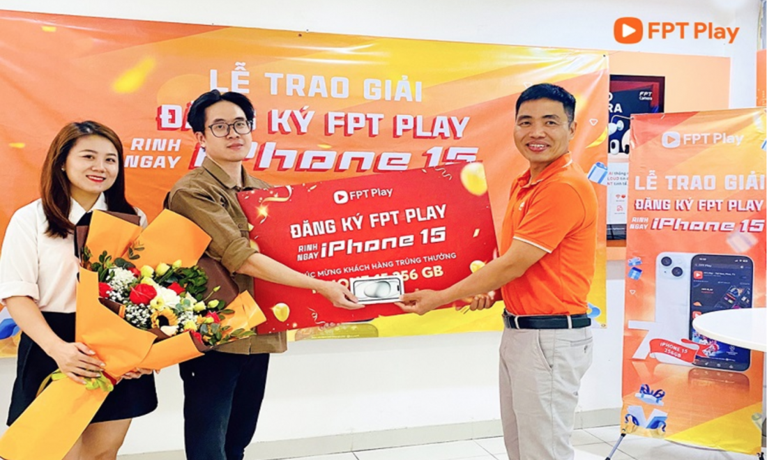 FPT Play trao 7 Iphone 15 cho khách hàng may mắn
