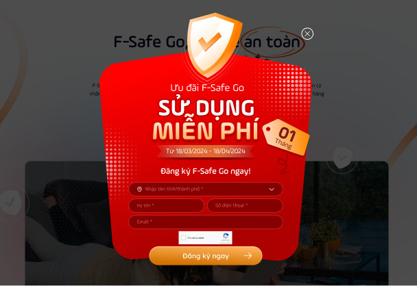 Giao diện đăng ký F-Safe Go trên website